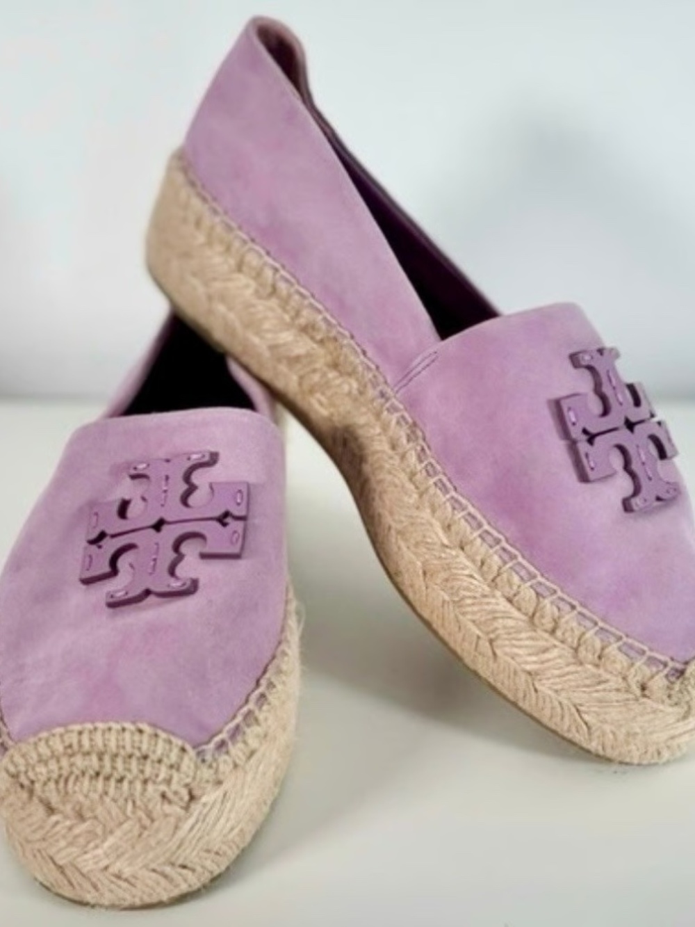 Tory Burch purple platform espadrilles size 10 Lilac color